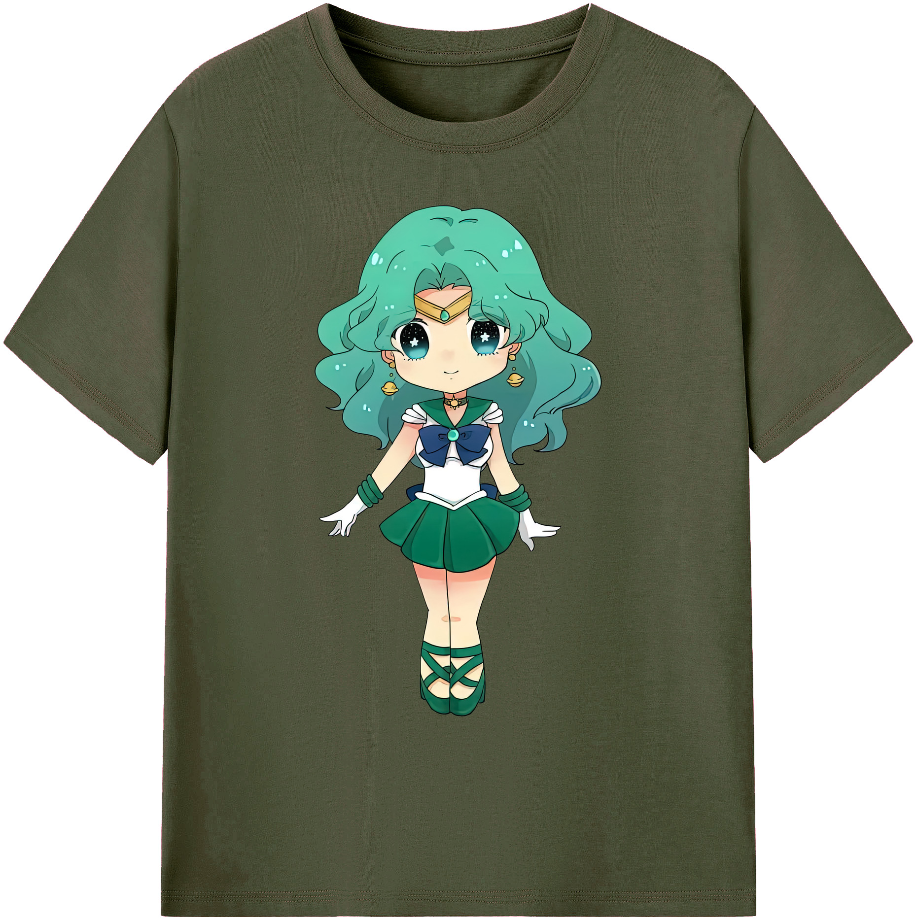 （画像用） 美少女戦士セーラームーン 海王 みちる（かいおう みちる） Sailor Moon Kaiou Michiru 綿100％ メンズ半袖Tシャツ｜肌触りやわらか＆通気性